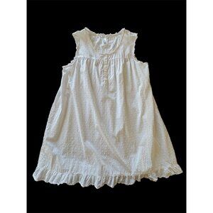 Plus Size Cottage Core White Swiss Dot Sleeveless Nightgown Adonna Size XXL